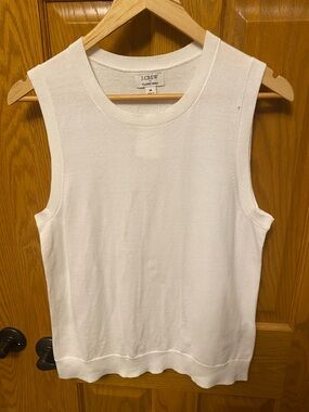 J. Crew White Sleeveless Knit Tank Top
